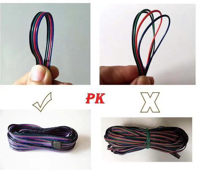 Alt view image 4 of 6 - 10m/32.8ft RGB LED Strip Extension Cable with Full Copper Wires Inside - 4 Pin RGB Wire for 5050 3528 LED Strip