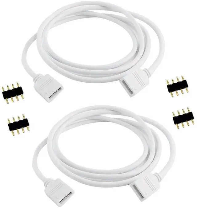 Alt view image 5 of 5 - 2pcs 2.5m 8.2ft RGB LED Strip Extension Cable 4 Pin LED Tape Extension Cord LED Ribbon Connection Cable LED Rope Connector Wire 4-Pin Adapter Plug for RGB 5050 3528 2835 LED Strip Light