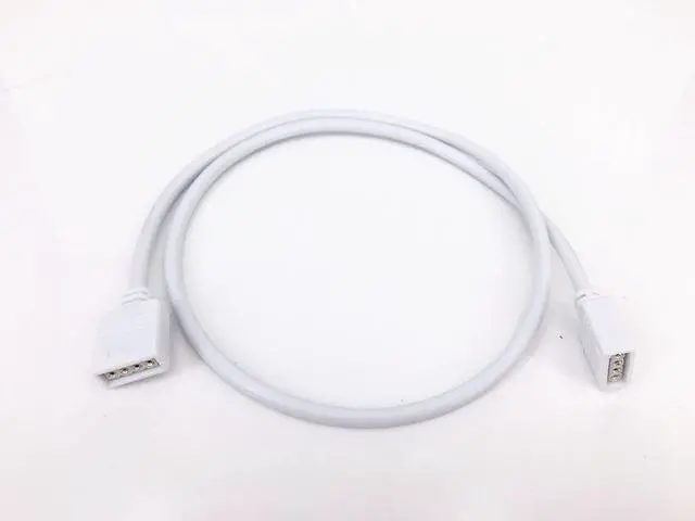Alt view image 2 of 4 - 4pcs White 0.5M 1.64ft RGB Extension Cable LED Strip Connector Extension Cable Cord Wire 4 Pin LED Connector