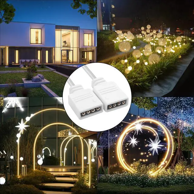 Alt view image 4 of 6 - RGB LED Strip Extension Cable,12V 4 Pin Solderless Strip Jumper Cables LED Strip Connector Extension Cable Cord for 5050 3528 RGB LED Strip Light (4-Pin, 50CM)