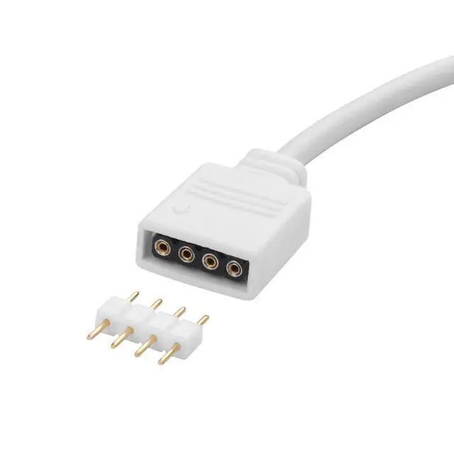 Alt view image 6 of 6 - RGB LED Strip Extension Cable,12V 4 Pin Solderless Strip Jumper Cables LED Strip Connector Extension Cable Cord for 5050 3528 RGB LED Strip Light (4-Pin, 50CM)