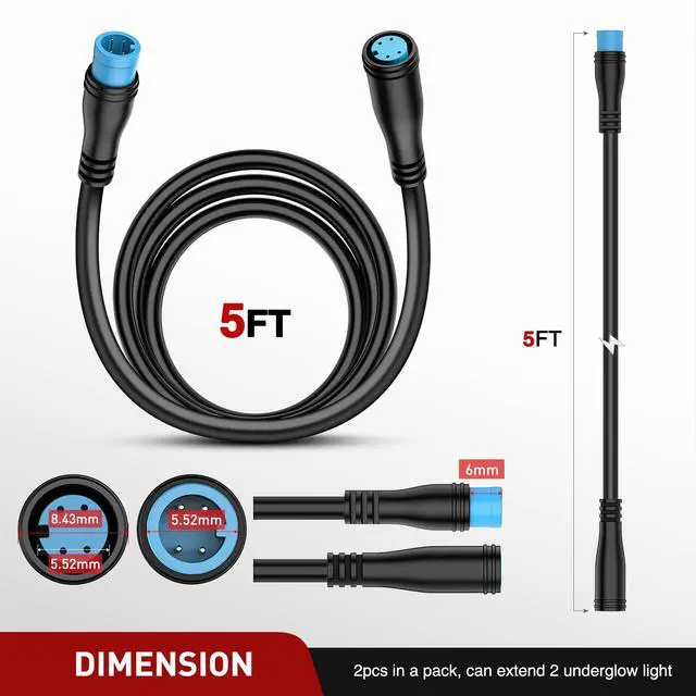 Alt view image 2 of 7 - 5FT 4 Pin xtension Cable Designed for Automotive Underglow Lights