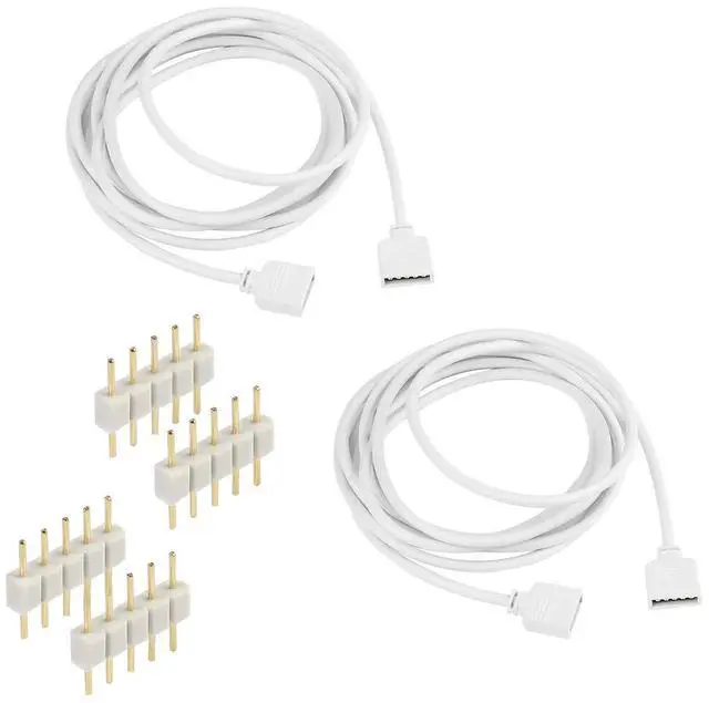 Main image of RGBW 5Pin LED Extension Cable 2 Pack 6.5ft/2m Connector for 10 mm Wide 5050 and 3528 Indoor LED Strip Lights Extending Connection