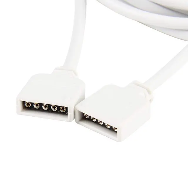 Alt view image 7 of 7 - RGBW 5Pin LED Extension Cable 2 Pack 6.5ft/2m Connector for 10 mm Wide 5050 and 3528 Indoor LED Strip Lights Extending Connection