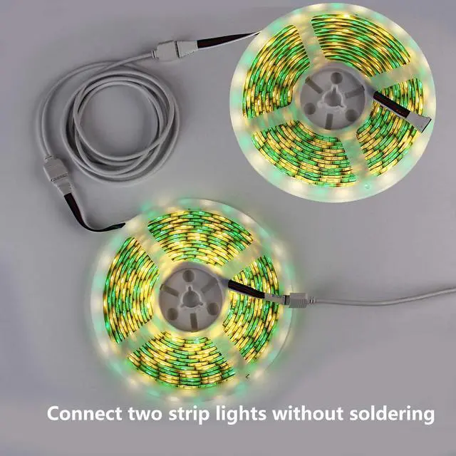 Alt view image 3 of 7 - RGBW 5Pin LED Extension Cable 2 Pack 6.5ft/2m Connector for 10 mm Wide 5050 and 3528 Indoor LED Strip Lights Extending Connection