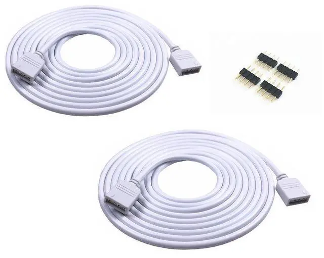 Main image of 2PCS 5M 16.4ft 4 Color RGB Extension Cable LED Strip Connector Extension Cable Cord Wire 4 Pin LED Connector for SMD 5050 3528 2835 RGB LED Light Strip