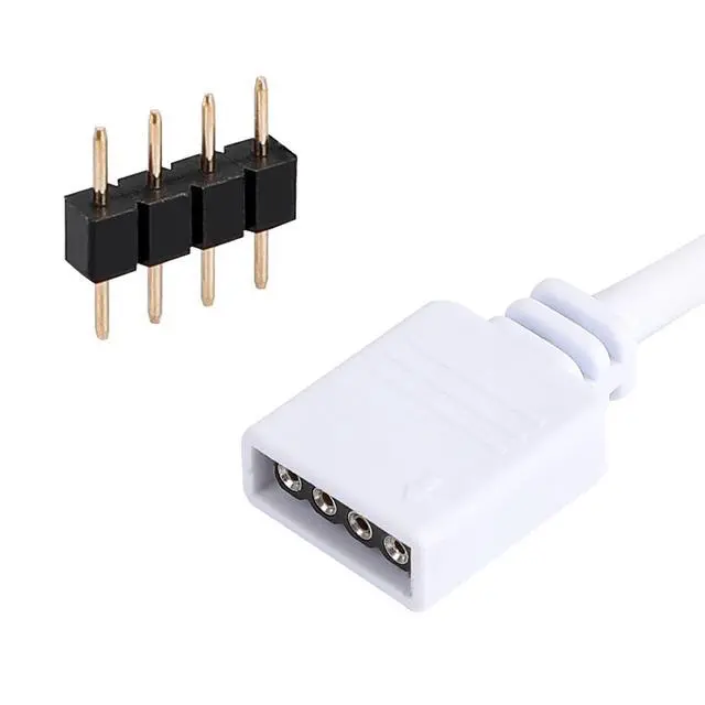 Alt view image 3 of 5 - 2 Pack 3M 9.9ft RGB LED Extension Cables 4 Pin Strip Jumper Cables Wire Solderless with 4 Male Pin LED Connectors for 5050 3528 2835 RGB LED Strip