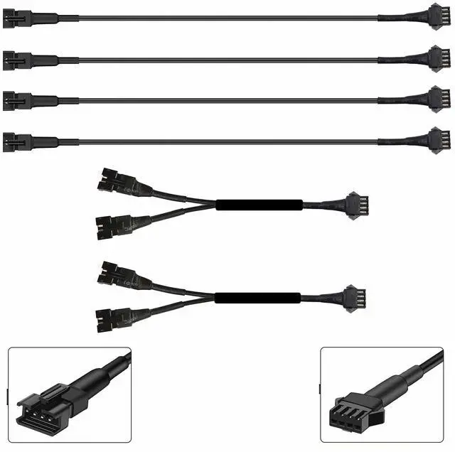 Main image of 4PC 36in/90CM RGB LED Extension Cable With 2pcs 1-2 way spiltter Y cable,Rock Light Extension Wire,Neon Underglow Wire Cable Extension Kit for ATV Car Motorcycle Accent Light Strips Rock Lights