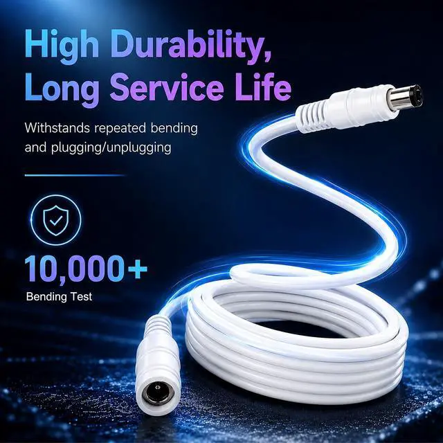 Alt view image 5 of 7 - 2Pack 16.4FT DC Power Extension Cable for Govee LED Strip Lights,Home Decor