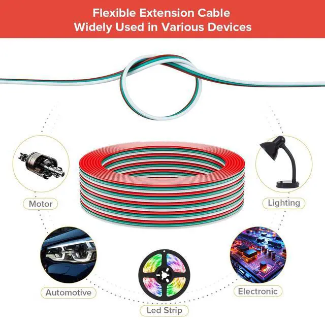 Alt view image 7 of 7 - 20AWG 3 Pin 32.8ft Extension Cable, UL Recognized Component