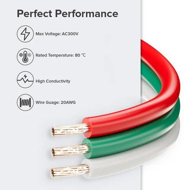 Alt view image 3 of 7 - 20AWG 3 Pin 32.8ft Extension Cable, UL Recognized Component