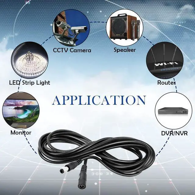 Alt view image 6 of 6 - 4PCS 33FT(10m) 12V DC Power Extension Cable with Power Jack Adapter Connectors(2 x Male + 2 x Female) 5.5mm x 2.1mm DC Power Adapter Extension Cord and Cable Wire Ends Plug HE030-4