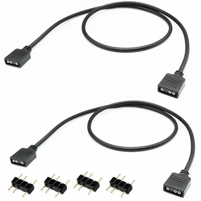Main image of 2PCS ARGB Extension Cable, 19.6in 50cm 1-to-1 Female to Female ARGB Cable, 5V 3 Pin Addressable RGB Extension Cable for Extend PC Computer ARGB Fans Or ARGB LED Series