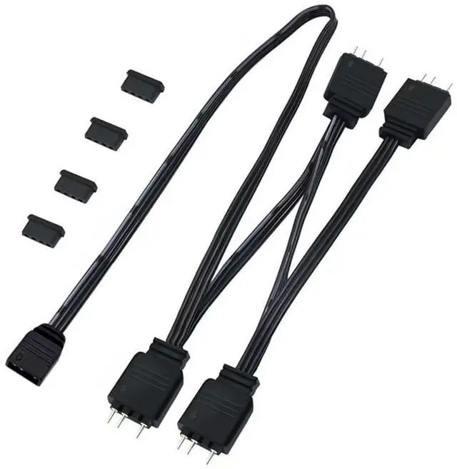 Main image of ARGB 4P-3PIN 1 Female to 4 Male Addressable RGB Synchronised Extension Cable (21.6in/55cm) Compatible with Most Popular motherboards, ARGB Fans and Liquid Cooling radiators