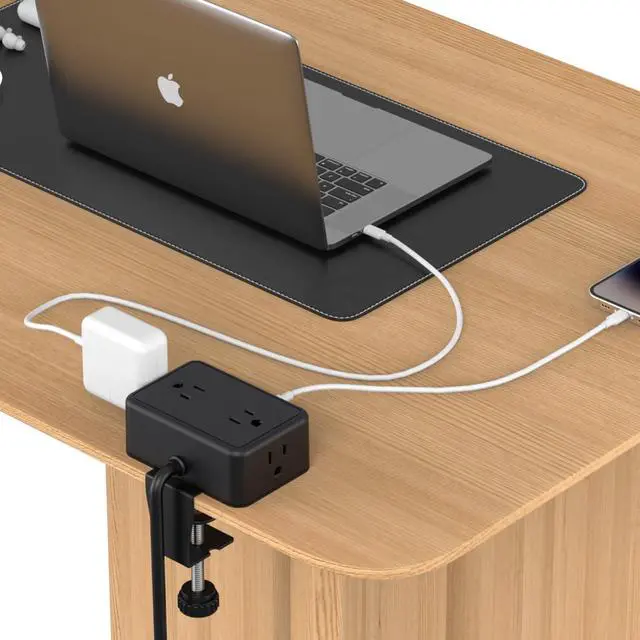 Alt view image 7 of 7 - Desk Clamp Power Strip with USB C, 8-in-1 Desktop Mount Surge Protector, 4 AC Outlets, 2 USB-A, 2 USB-C (20W), Clamp On Desk Outlet with 6.6FT Flat Plug for Home Office