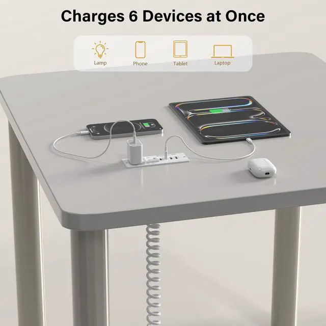Alt view image 5 of 7 - Recessed Power Strip USB C 65W Fast Charging Station,in Drawer Outlet,Furniture Flush Mount for Desktop,Workspace Essential Desk Outlet (White, 10FT)