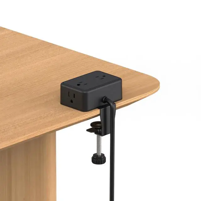 Alt view image 7 of 7 - 8-in-1 Desk Clamp Power Strip desktop mount with 4 AC Outlets, 2 USB-A & 2 USB-C (20W), ETL Certified, 6.6FT Flat Plug, Space-Saving Clamp-On Desk Outlet for Home, Office, Dorm, Conference Table