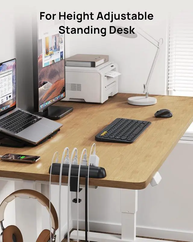 Alt view image 7 of 7 - Desk Clamp Power Strip USB C PD 20W, Flat Plug 6ft, 1700J, ETL Listed