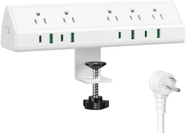 Main image of Desk Clamp Power Strip USB C 45W,1200J Surge Protector