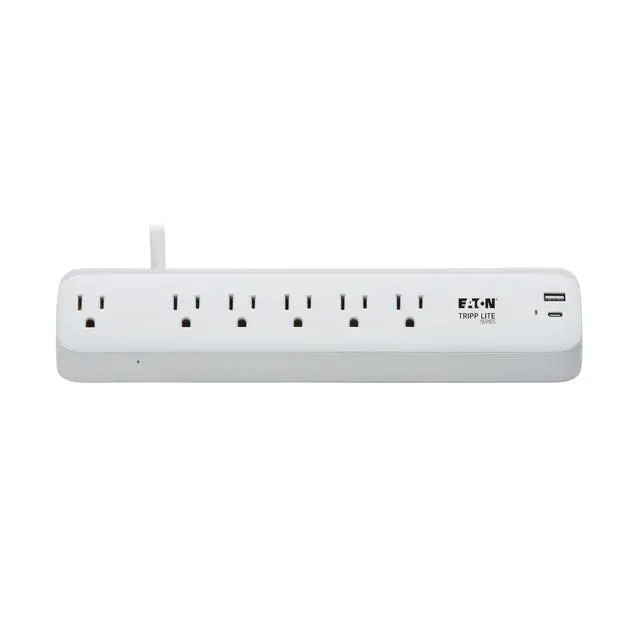 Alt view image 7 of 7 - Eaton Series Desk Clamp Power Strip Surge Protector, 6-Outlets, USB-A & USB-C Charging Ports, 900 Joules, 6ft Flat Extension Cord, Lifetime Manufacturer's Warranty (TLP66UCLAMP)