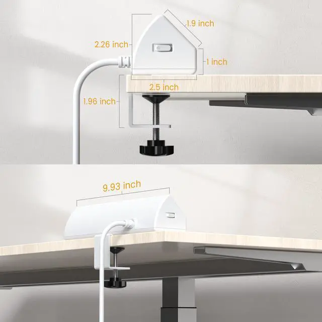 Alt view image 7 of 7 - Desk Clamp Power Strip USB C 65W,Edge Mount Outlet,6FT,White