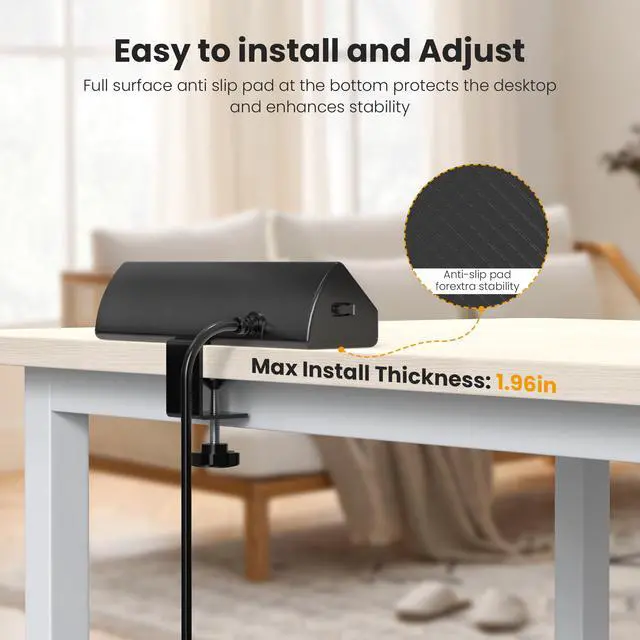 Alt view image 6 of 7 - Desk Clamp Power Strip USB C 65W,Edge Mount Outlet,6FT,Black