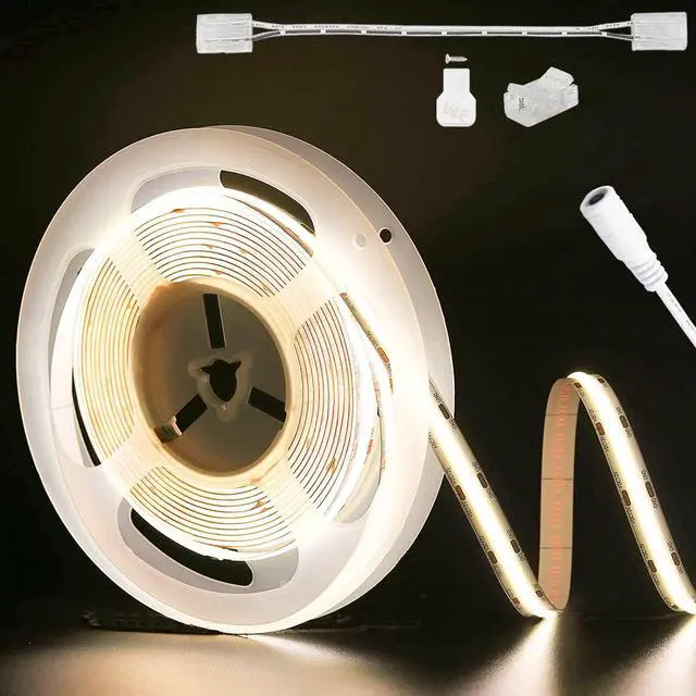 Main image of COB LED Strip Light 3087LEDs 20ft/6.1m Natural White 4000K,CRI90+ Super Bright High Lumen,Lead-Free Material 24V Flexible LED Tape,for Home&Office DIY Lighting Project(Adapter Not Included)