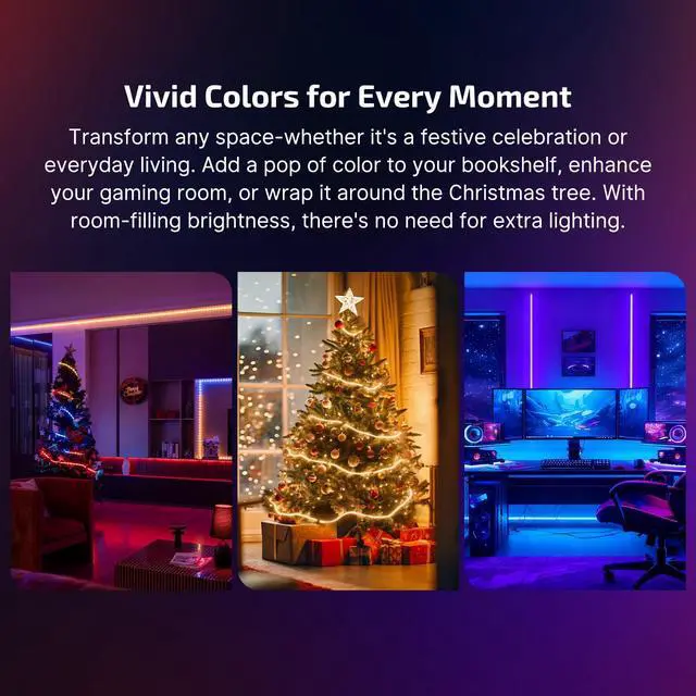 Alt view image 5 of 7 - RGBIC LED Strip Lights Ostrip2 Extend 6.56ft, Smart Control, APP