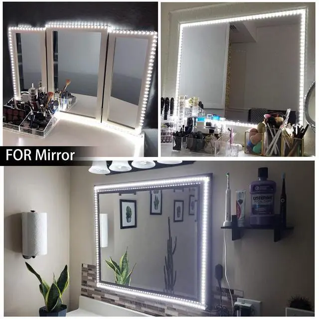 Alt view image 3 of 7 - LED Strip Lights White, 16.4ft Daylight White 6000K LED Tape Lights with Dimmable 700 Lumen and 300 LEDs Bright Flexible Led Light Strip for Vanity Mirror,Under Cabinet,Kitchen,Bedroom