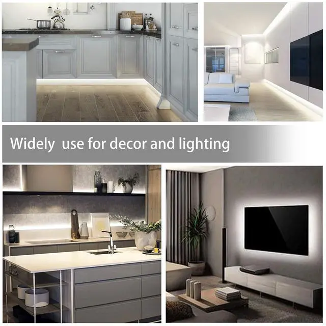 Alt view image 7 of 7 - LED Strip Lights White, 16.4ft Daylight White 6000K LED Tape Lights with Dimmable 700 Lumen and 300 LEDs Bright Flexible Led Light Strip for Vanity Mirror,Under Cabinet,Kitchen,Bedroom