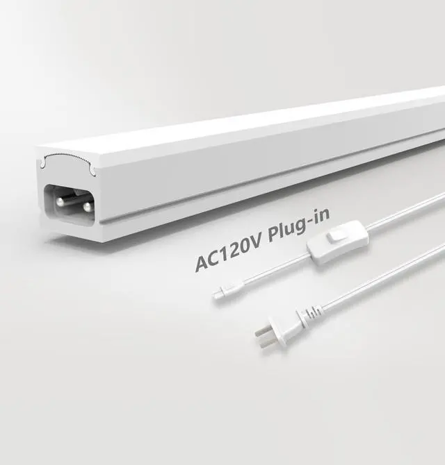 Main image of Under Cabinet Lighting Plug in, 16 Inch 1 Pc, Linkable AC120V 3CCT 3000K/4000K/5000K Ultra Slim, LED Under Cabinet Lights for Counter Light, Kitchen, Shelf, Sink, Workshop, Desk, White