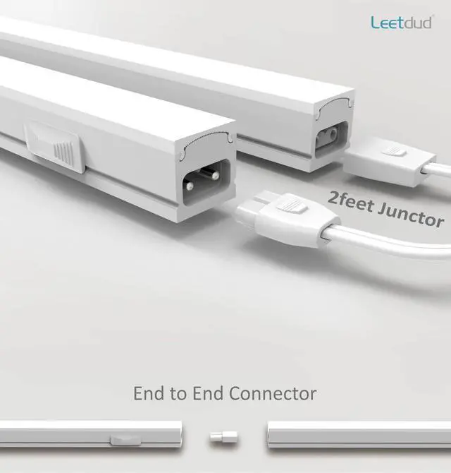 Alt view image 2 of 7 - Under Cabinet Lighting Plug in, 16 Inch 1 Pc, Linkable AC120V 3CCT 3000K/4000K/5000K Ultra Slim, LED Under Cabinet Lights for Counter Light, Kitchen, Shelf, Sink, Workshop, Desk, White