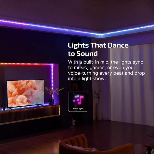 Alt view image 4 of 7 - RGBIC LED Strip Lights Ostrip2 16.4ft, Smart Control, APP