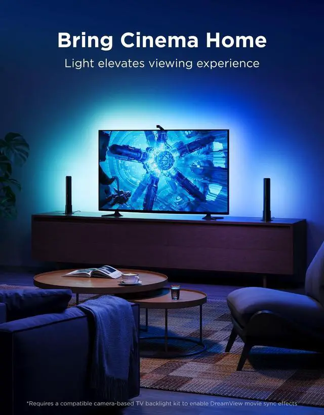 Alt view image 3 of 7 - Smart Light Bar, RGBICWW TV Lights for Living Room, Gaming, Black