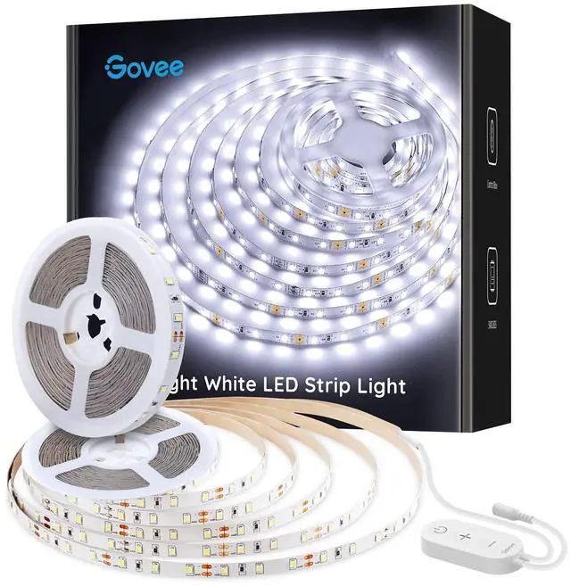 Main image of Cool White LED Strip Lights 32.8ft with Control Box, 6500K, Dimmable