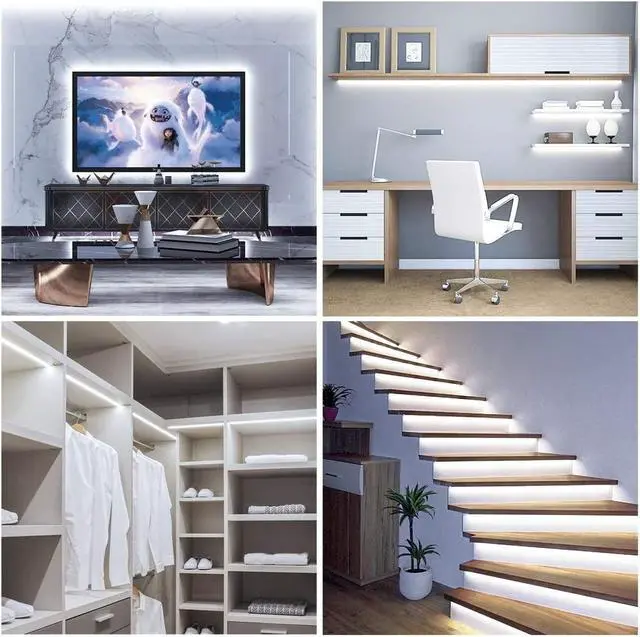 Alt view image 7 of 7 - Cool White LED Strip Lights 32.8ft with Control Box, 6500K, Dimmable
