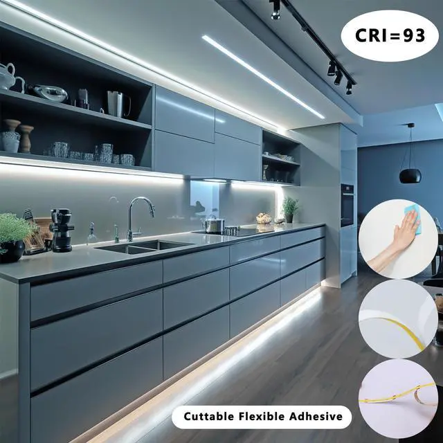 Alt view image 5 of 7 - 12V COB LED Under Cabinet Strip Lighting Cuttable 32.8ft for Kitchen