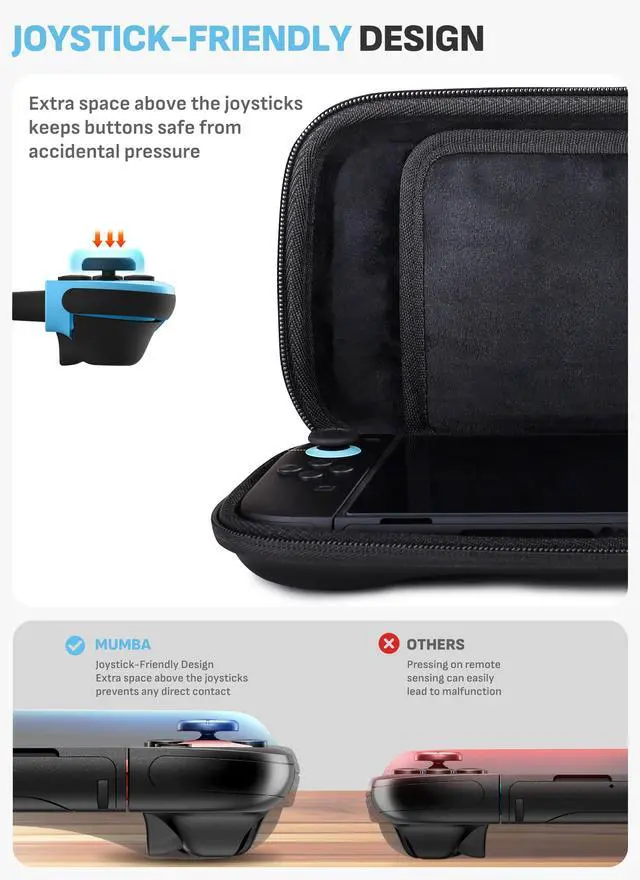 Alt view image 4 of 7 - Slim Carrying Case for Nintendo Switch 2, Ultra-Thin Hard Shell Travel Bag, Fits Console & 12 Game Cards, Lightweight Portable Pouch with Dual Zipper & Wrist Strap (Black)