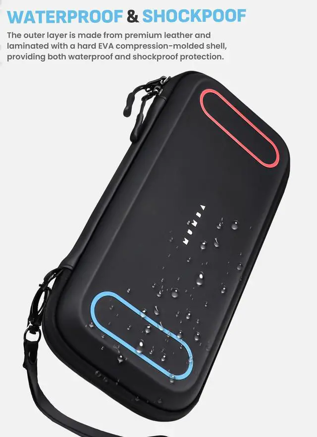 Alt view image 5 of 7 - Slim Carrying Case for Nintendo Switch 2, Ultra-Thin Hard Shell Travel Bag, Fits Console & 12 Game Cards, Lightweight Portable Pouch with Dual Zipper & Wrist Strap (Black)