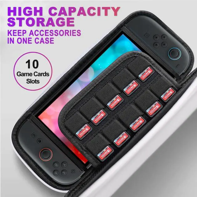 Alt view image 2 of 6 - Carrying Case for Nintendo Switch 2 (2025), Hard Shell Travel Bag with 10 Game Card Slots, Portable, White