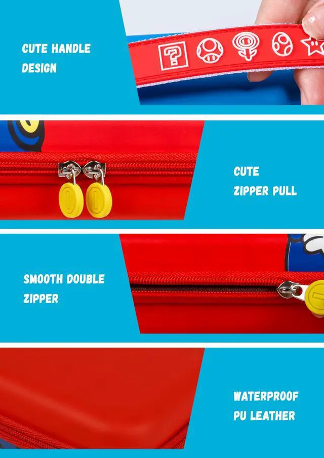 Alt view image 5 of 7 - Carrying Case Designed for Nintendo Switch 2 for Kids Girls Boys Cute Kawaii Travel Carry Bag for Switch 2 (2025) 10 Game Cartridge Switch 2 Protective Cover Carrying Cases - Red Friends