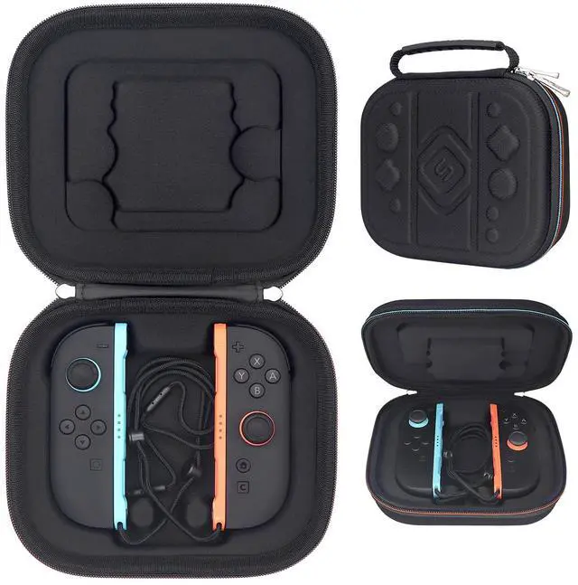 Main image of Carry Case Compatible with Nintendo Switch 2 Joy-Con & Straps, Buttons & Joysticks Full Protection, Hard Shell Joycon Compact Pouch Travel Storage Case, Black