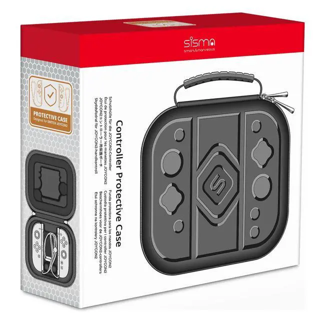 Alt view image 2 of 7 - Carry Case Compatible with Nintendo Switch 2 Joy-Con & Straps, Buttons & Joysticks Full Protection, Hard Shell Joycon Compact Pouch Travel Storage Case, Black
