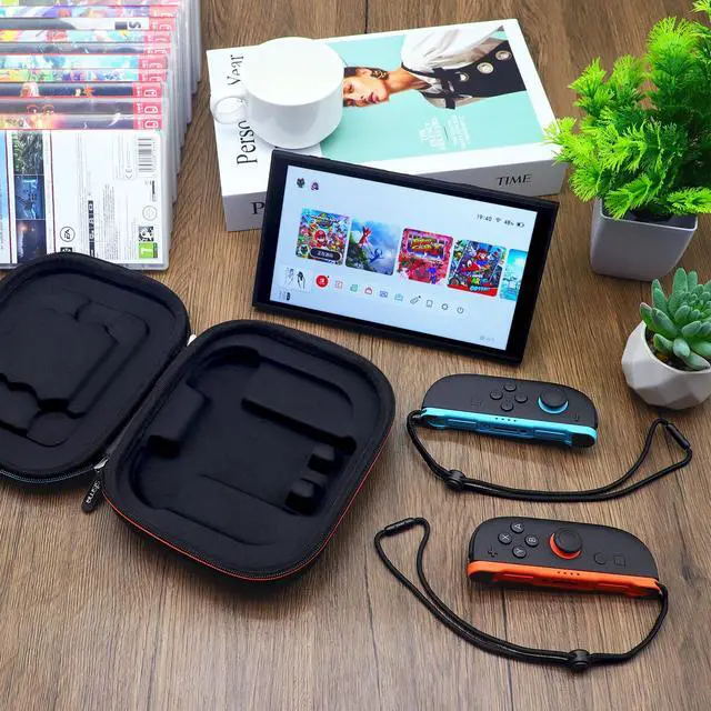 Alt view image 6 of 7 - Carry Case Compatible with Nintendo Switch 2 Joy-Con & Straps, Buttons & Joysticks Full Protection, Hard Shell Joycon Compact Pouch Travel Storage Case, Black