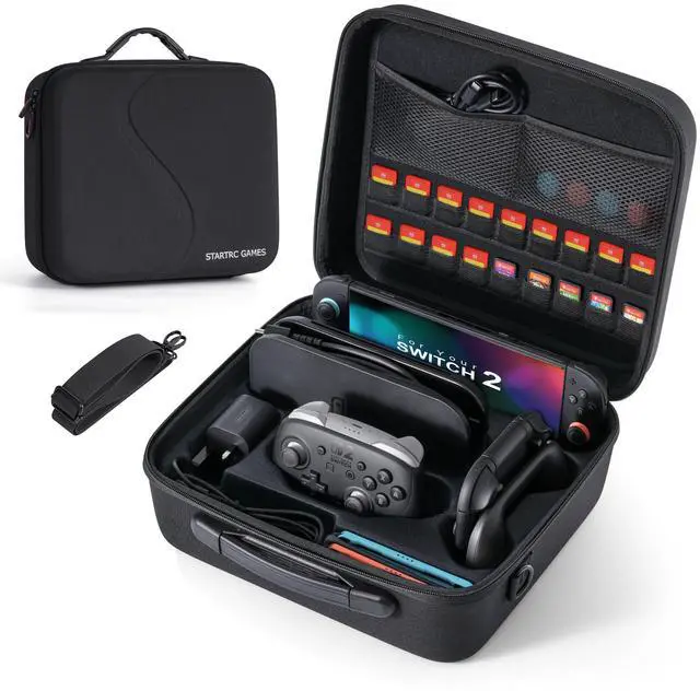 Main image of Switch 2 All in One Carrying Case for Nintendo Switch 2, Portable Hard Travel Case with Game Card Slots, Portable Storage Carry Bag for Switch 2 Console Pro Controller Accessories