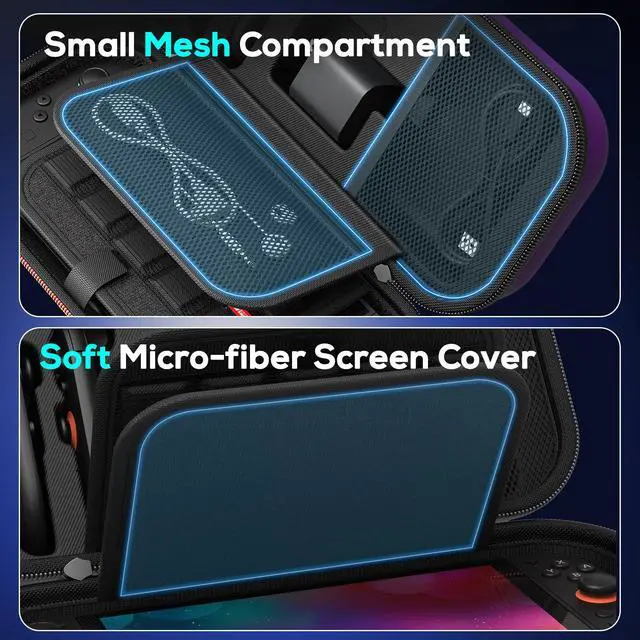 Alt view image 5 of 6 - [Charge inside Carrying Case for Switch 2/OLED/Switch 1-Purple