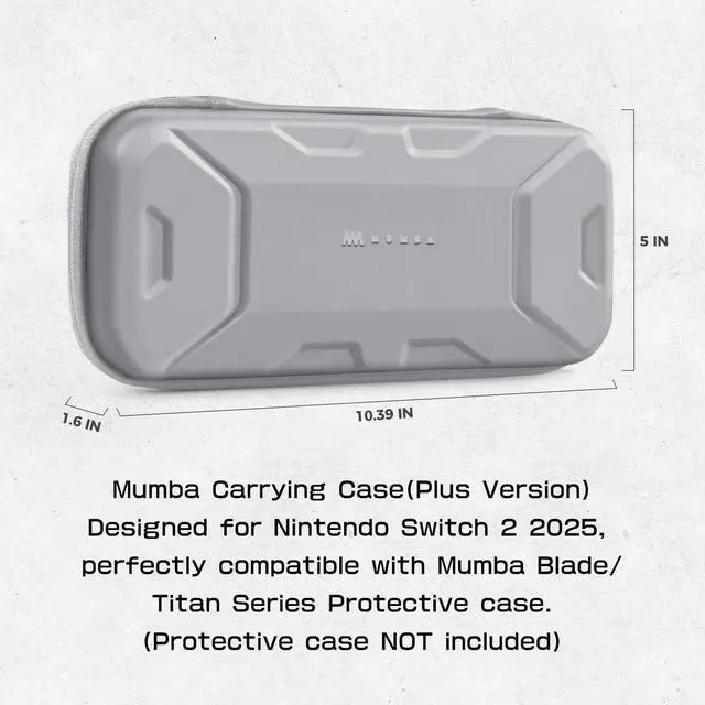 Alt view image 7 of 7 - Carrying Case for Nintendo Switch 2, Hard Shell Travel Handbag Pouch with Game Card Slots for Switch 2 Accessories, (12.6 x 6.1 x 2.8 Inches), Gray