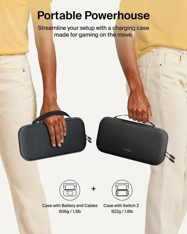 Alt view image 4 of 7 - Nintendo Switch 2 Charging Case with 10000mAh Power Bank Charger 20W