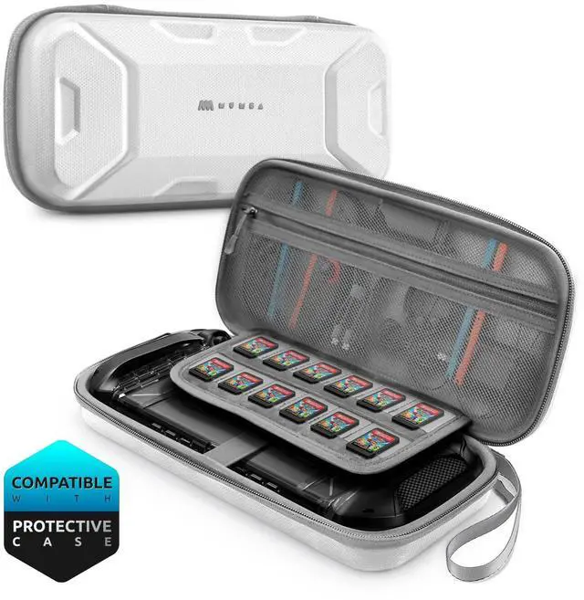 Main image of Carrying Case for Nintendo Switch 2, Hard Shell Travel Handbag Pouch with Game Card Slots for Switch 2 Accessories, (12.6 x 6.1 x 2.8 Inches), White