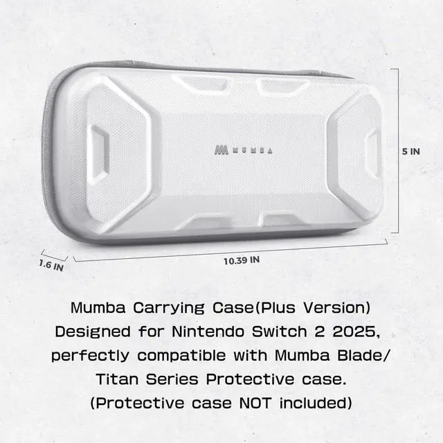 Alt view image 7 of 7 - Carrying Case for Nintendo Switch 2, Hard Shell Travel Handbag Pouch with Game Card Slots for Switch 2 Accessories, (12.6 x 6.1 x 2.8 Inches), White